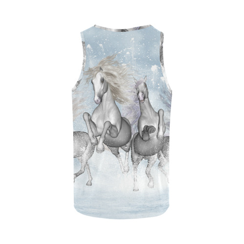Awesome white wild horses All Over Print Tank Top for Men (Model T43)