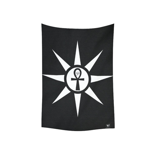 Egyptian Sun Ankh Nu Goth Art Cotton Linen Wall Tapestry 40"x 60"