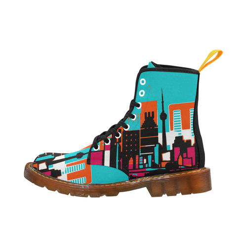 architecture skyline teal black orange Martin Boots For Women Model 1203H