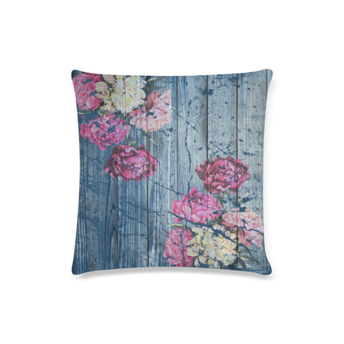 Shabby chic with painted peonies Custom Zippered Pillow Case 16"x16"(Twin Sides)