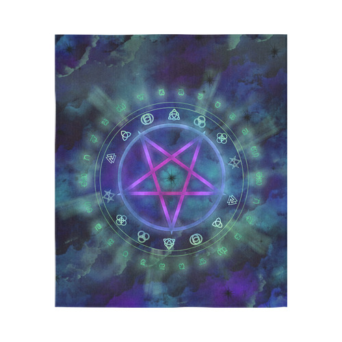 Decent Into Darkness Pentacle Pagan Art Cotton Linen Wall Tapestry 51"x 60"