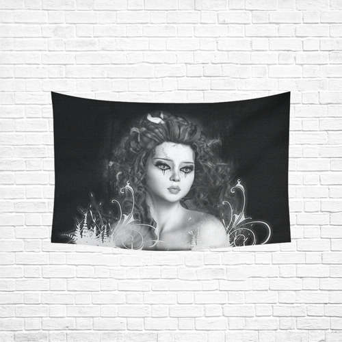 Gothic Girls Lost Forever Fantasy Goth Art Cotton Linen Wall Tapestry 60"x 40"