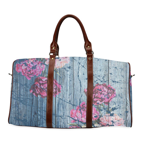 Shabby chic with painted peonies Waterproof Travel Bag/Large (Model 1639)