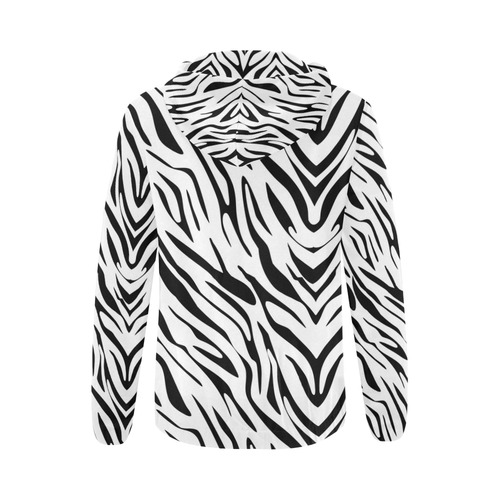 Zip Up Hoodie Zebra Print Juleez All Over Print Full Zip Hoodie for Women (Model H14)