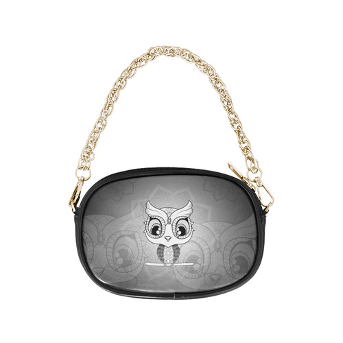 Cute owl, mandala design black and white