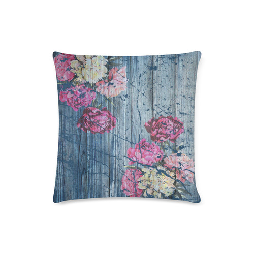 Shabby chic with painted peonies Custom Zippered Pillow Case 16"x16"(Twin Sides)