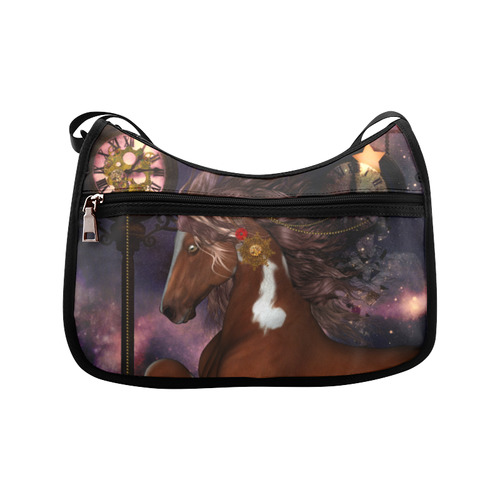 Awesome steampunk horse with clocks gears Crossbody Bags (Model 1616)
