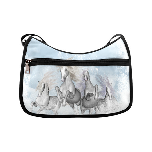 Awesome white wild horses Crossbody Bags (Model 1616)