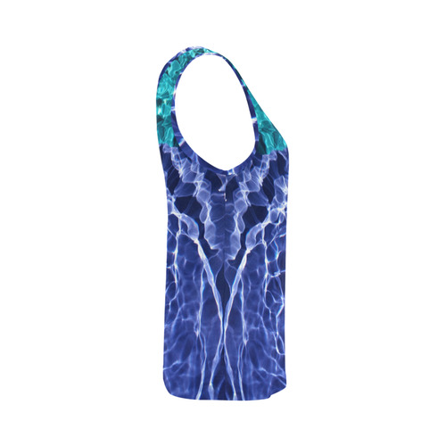 Electric Blue Globes All Over Print Tank Top for Women (Model T43)