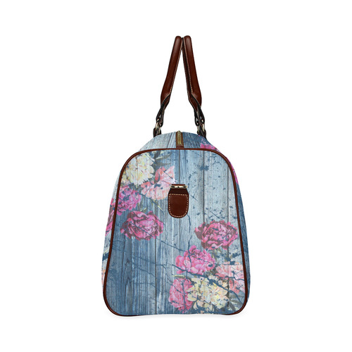Shabby chic with painted peonies Waterproof Travel Bag/Large (Model 1639)