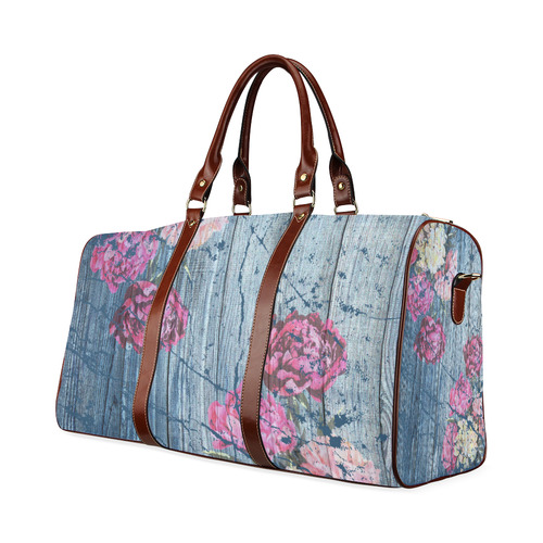Shabby chic with painted peonies Waterproof Travel Bag/Large (Model 1639)