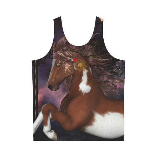 Awesome steampunk horse with clocks gears All Over Print Tank Top for Men (Model T43)