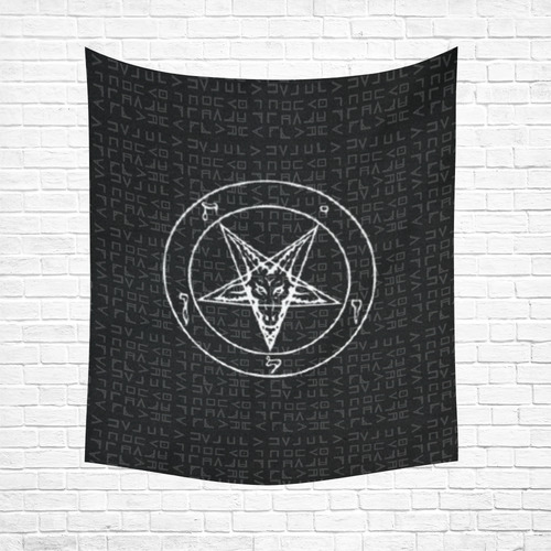 Occult Runes Pentagram Goth Art Cotton Linen Wall Tapestry 51"x 60"
