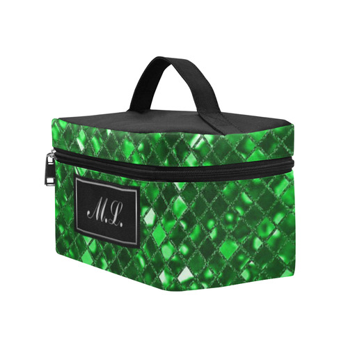 Monogram Emerald Green Sparkle Cosmetic Bag/Large (Model 1658)