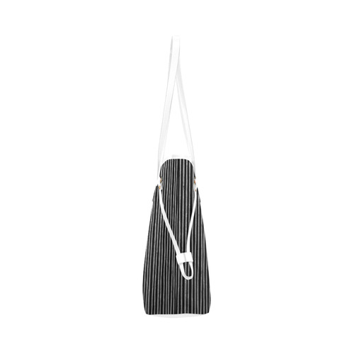 Stylish silver strip Clover Canvas Tote Bag (Model 1661)