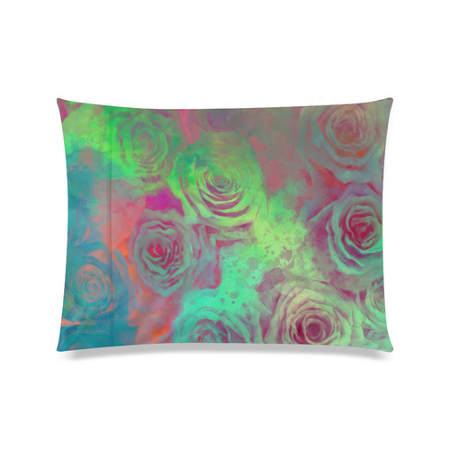 flowers roses Custom Zippered Pillow Case 20"x26"(Twin Sides)