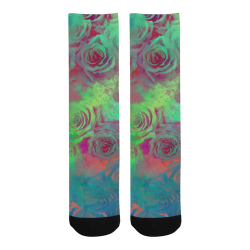 flowers roses Trouser Socks