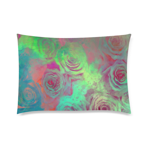 flowers roses Custom Zippered Pillow Case 20"x30"(Twin Sides)