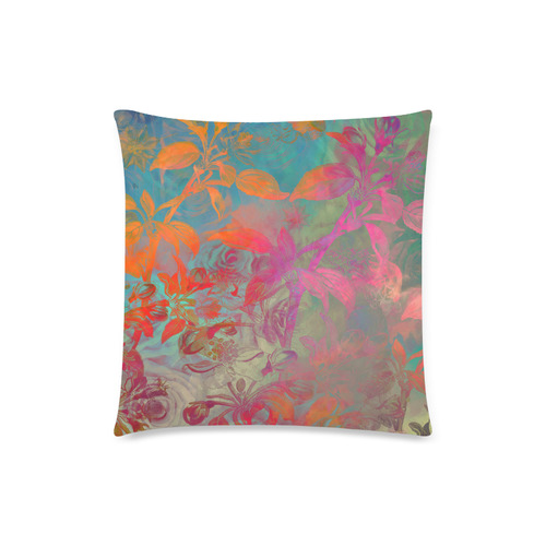 flowers roses Custom Zippered Pillow Case 18"x18" (one side)