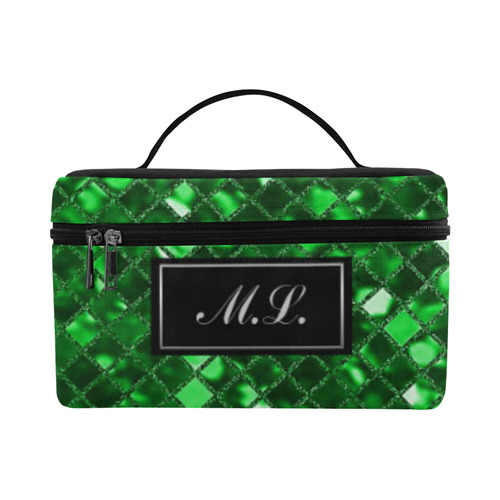 Monogram Emerald Green Sparkle Cosmetic Bag/Large (Model 1658)