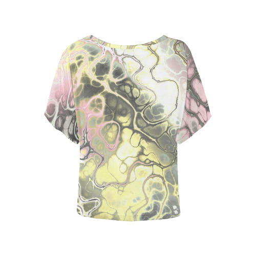 awesome fractal 35H by JamColors Women's Batwing-Sleeved Blouse T shirt (Model T44)