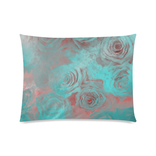 flowers roses Custom Zippered Pillow Case 20"x26"(Twin Sides)