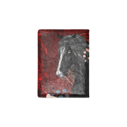 Black horse with flowers Custom NoteBook B5