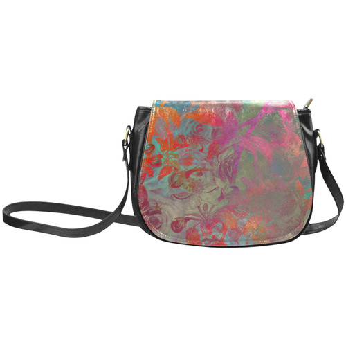 flowers roses Classic Saddle Bag/Small (Model 1648)