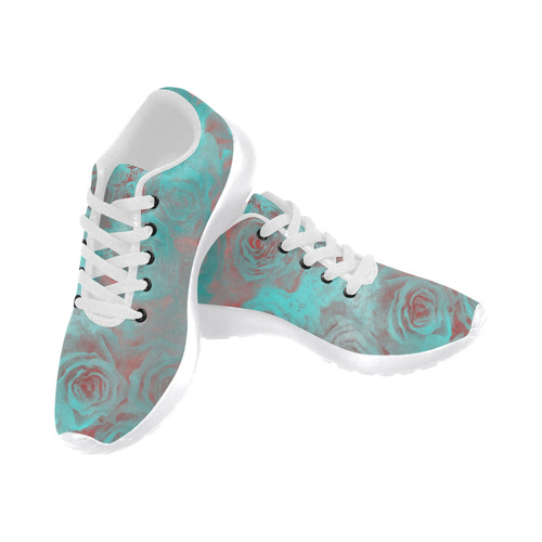 flowers roses Women's Running Shoes/Large Size (Model 020)