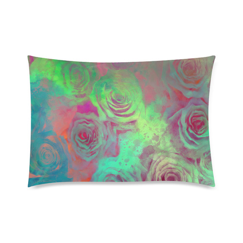 flowers roses Custom Zippered Pillow Case 20"x30"(Twin Sides)