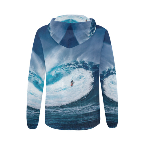 surfing All Over Print Full Zip Hoodie for Women (Model H14)