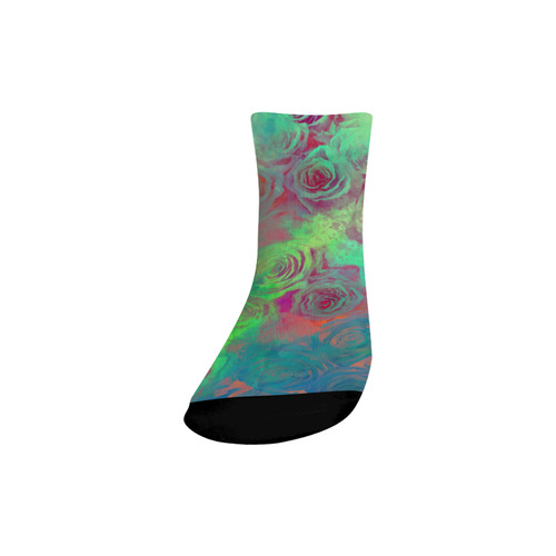 flowers roses Quarter Socks