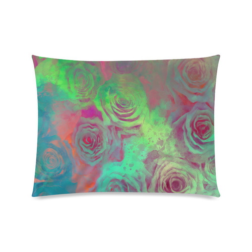 flowers roses Custom Zippered Pillow Case 20"x26"(Twin Sides)