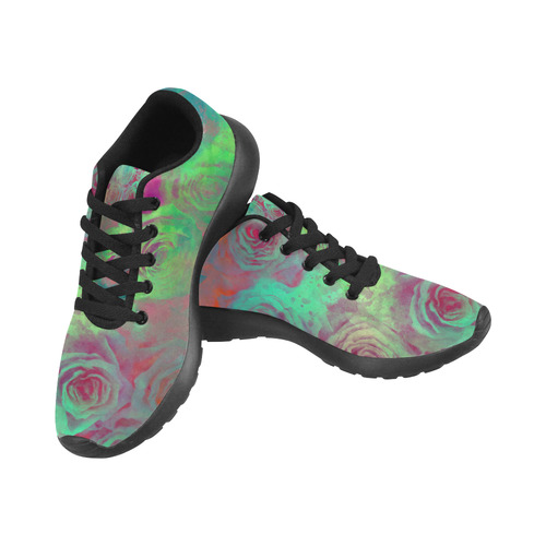 flowers roses Men’s Running Shoes (Model 020)