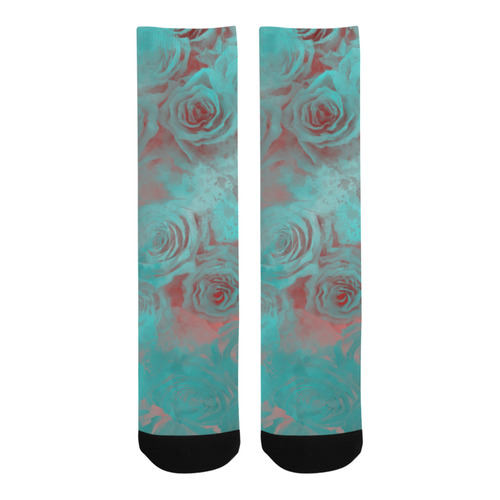 flowers roses Trouser Socks
