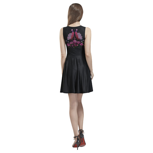 Heart Flowers Thea Sleeveless Skater Dress(Model D19)