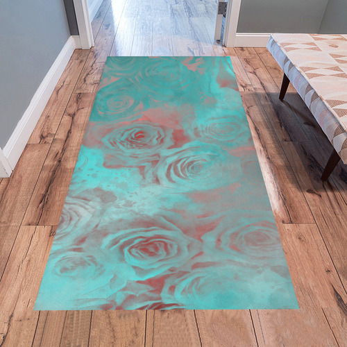 flowers roses Area Rug 7'x3'3''