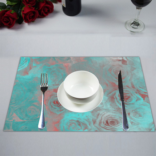 flowers roses Placemat 14’’ x 19’’ (Set of 6)