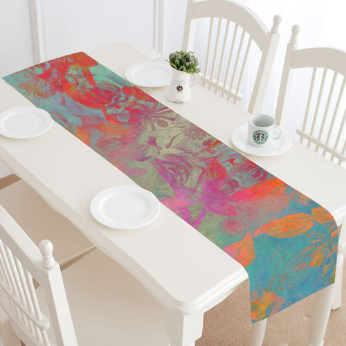 flowers roses Table Runner 16x72 inch