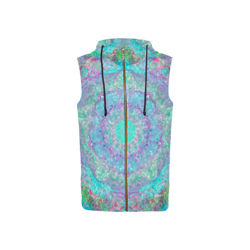 light and water 2-6 All Over Print Sleeveless Zip Up Hoodie for Women (Model H16)