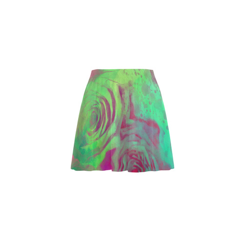 flowers roses Mini Skating Skirt (Model D36)