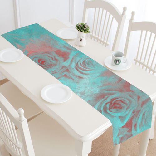 flowers roses Table Runner 16x72 inch