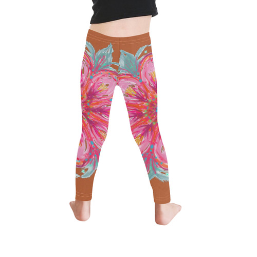 flower 1 Kid's Ankle Length Leggings (Model L06)