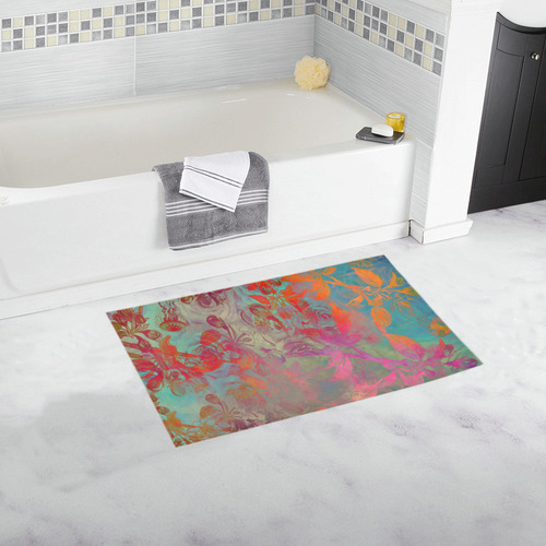 flowers roses Bath Rug 16''x 28''