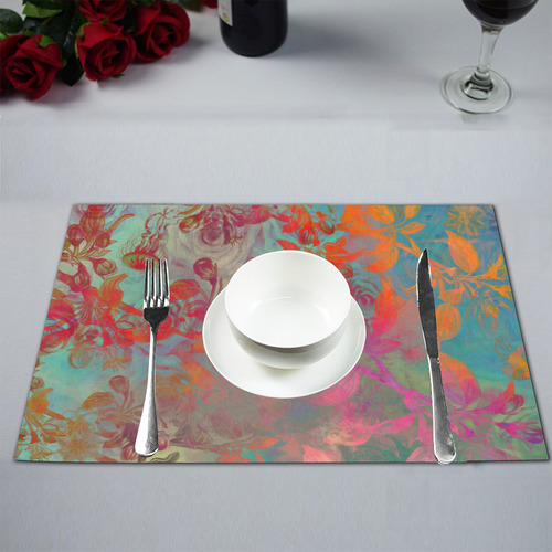 flowers roses Placemat 12’’ x 18’’ (Set of 4)