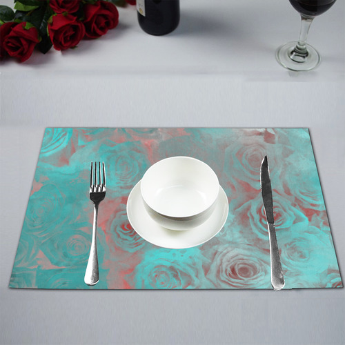 flowers roses Placemat 12’’ x 18’’ (Four Pieces)