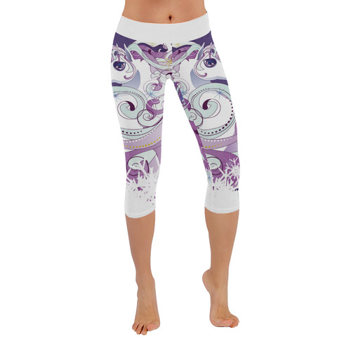 unicorn Women's Low Rise Capri Leggings (Invisible Stitch) (Model L08)