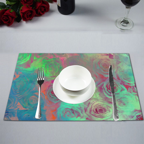 flowers roses Placemat 12’’ x 18’’ (Six Pieces)