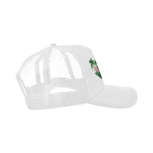 Tropical design with surfboard Trucker Hat