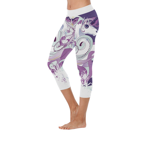 unicorn Women's Low Rise Capri Leggings (Invisible Stitch) (Model L08)